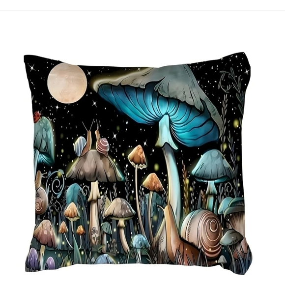 New Vibrant Mushroom 18inx18in home decor accent pillow case - Picture 1 of 1